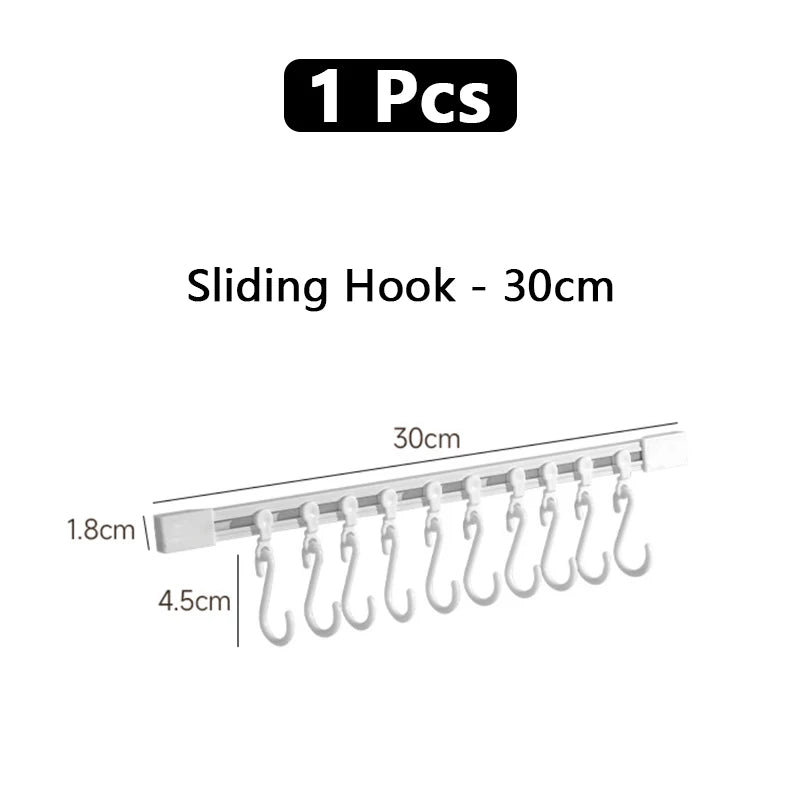 Utensil Hanger Under Cabinet Wall-Mounted Utensil Holder Adhesive No Drilling Spatula Storage Space Saving Home Organizer For